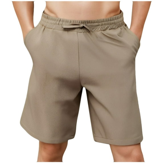 Mens Casual Shorts Elastic Waist Drawstring Summer Athletic Shorts with Pockets 2025