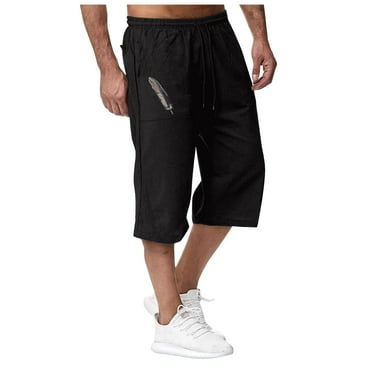 Mens Casual Shorts Elastic Waist Drawstring Summer Beach Short