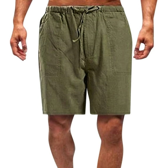 Mens Casual Shorts Elastic Waist Solid Sports Shorts Summer Comfort Dailywear Bottoms