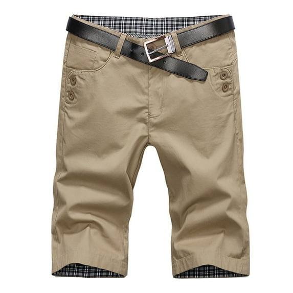 Mens Casual Shorts Every Occasion Versatile Straight Leg Beach Shorts Daily Work Outings Khaki 32