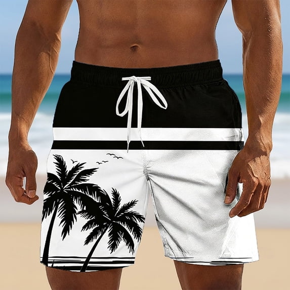 Mens Casual Shorts Lightweight Stretch Beach Half Pants with Drawstring Outdoor Summer Comfort Board Shorts Black L