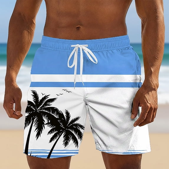 Mens Casual Shorts Lightweight Stretch Beach Half Pants with Drawstring Outdoor Summer Comfort Board Shorts Blue XXXXXL