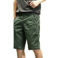 thumbnail image 1 of Mens Casual Shorts Loose Fit Solid Color Outdoor Sports Cargo Pants Green 38, 1 of 5
