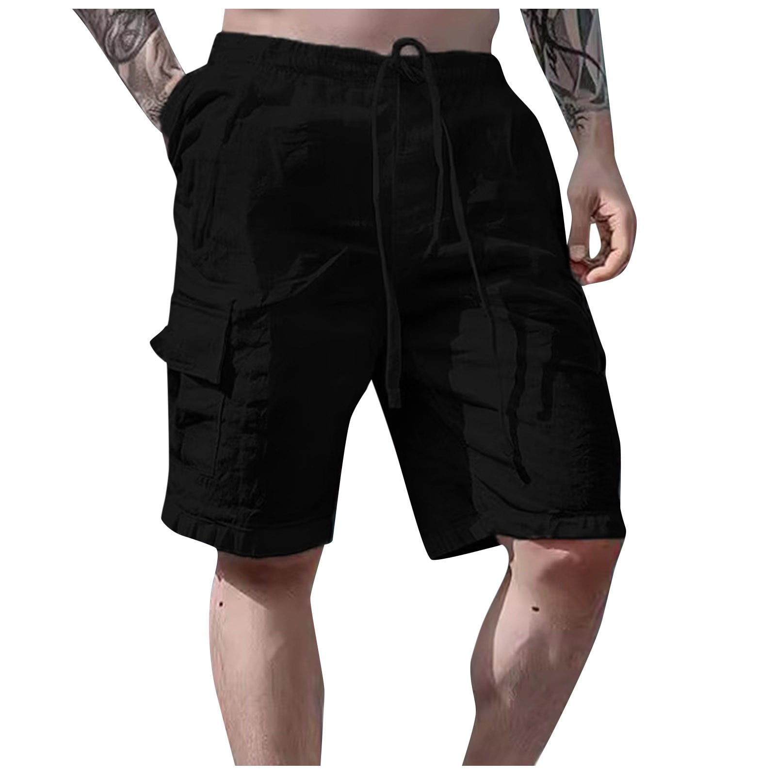 MO GOOD Men’s Casual Shorts – Loose Fit, Breathable – For Workout, Summer, Gym (Navy, 32-33) - View #4