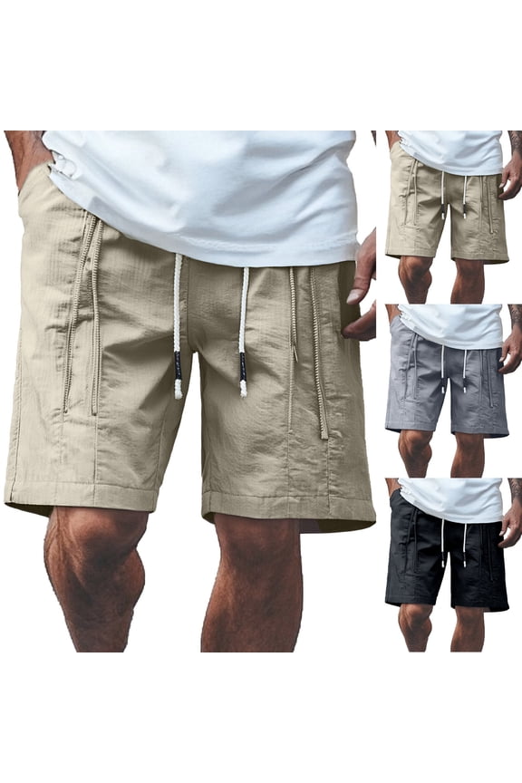 Mens Casual Shorts - Men's Hiking Cargo Shorts Outdoor Casual Work Flat Front Shorts Quick Dry Loose-Fit Athletic Shorts Compression Shorts Men