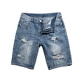 thumbnail image 1 of Mens Casual Shorts Mens Broken Holes Slim Fit Stretch Denim Shorts Pants Casual Straight Leg Jeans Cargo Sweatpants for Men Blue M, 1 of 4