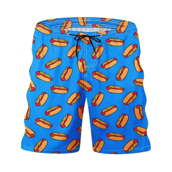 Mens Casual Shorts Printed Short Pants Breathable Athletic Stretch Wear Daily Beach Summer Board Shorts Blue M