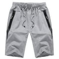 thumbnail image 1 of Mens Casual Shorts Summer Cotton Classic Fit Elastic Waist Short Beach Workout Shorts with Zipper Pockets, 1 of 2