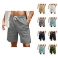 thumbnail image 1 of Mens Casual Shorts Summer Elastic Waist Wide Straight Leg Loose Knee Length Beach Shorts with Pockets, 1 of 8