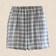 thumbnail image 1 of Mens Casual Shorts Thin Plaid Short Pants with Side Pockets Comfortable Summer Breathable Outdoor Shorts for Men Blue L, 1 of 3