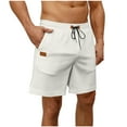 thumbnail image 1 of Mens Casual Shorts Waffle Elastic Waist Drawstring Workout Running Jogging Shorts Beach Sweat Shorts with Pockets, 1 of 5