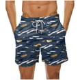 thumbnail image 1 of Mens Casual ShortsMen's Special Print Drawstring Waistband Beach Casual Pocket Trouser Shorts Pants Multicolor XXL, 1 of 4