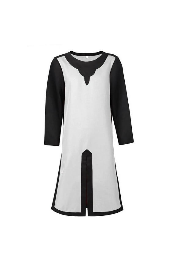 Mens Medieval Crusader Tunic Men's Knight Tabard Costume Viking Medieval Crusader Knight Templar Surcoat Cloak Renaissance Templar Tunic Surcoat Warrior Robe with Belt Halloween Cosplay Costume