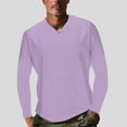 thumbnail image 1 of Mens Casual Slim Fit Long Sleeve T-Shirts Soft Lightweight V-Neck Plain Solid Shirt Men - Soft Comfortable Full Sleeves Fashion Tees for Men Indoor Outdoor Workout, Light Purple (Small), 1 of 8