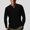 thumbnail image 1 of Mens Casual Slim Fit Long Sleeve T-Shirts Soft Lightweight V-Neck Plain Solid Shirt Men - Soft Comfortable Full Sleeves Fashion Tees for Men Indoor Outdoor Workout, Black (4X-Large), 1 of 8