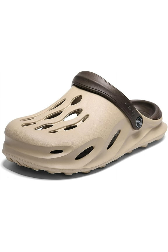Mens Casual Slip-On Hollow Out Arch Support Clogs Garden Shoes Slip-on Outdoor Beach Slippers