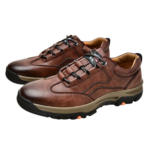 Mens Casual Sneakers Comfortable & Light-Weight Square-Toe Running Cushioning Shoes Flat White Leather Dad Shoes Wedge Walking Sport Sneakers