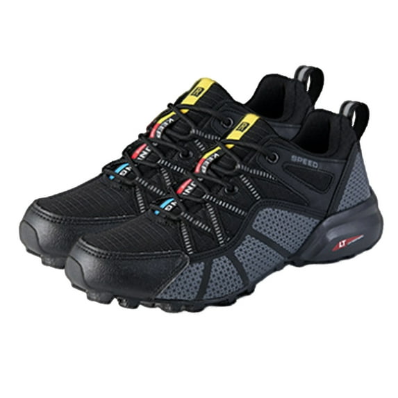 Mens Casual Sneakers Lightweight Hiking Shoes for Hiking Climbing (Black 40)