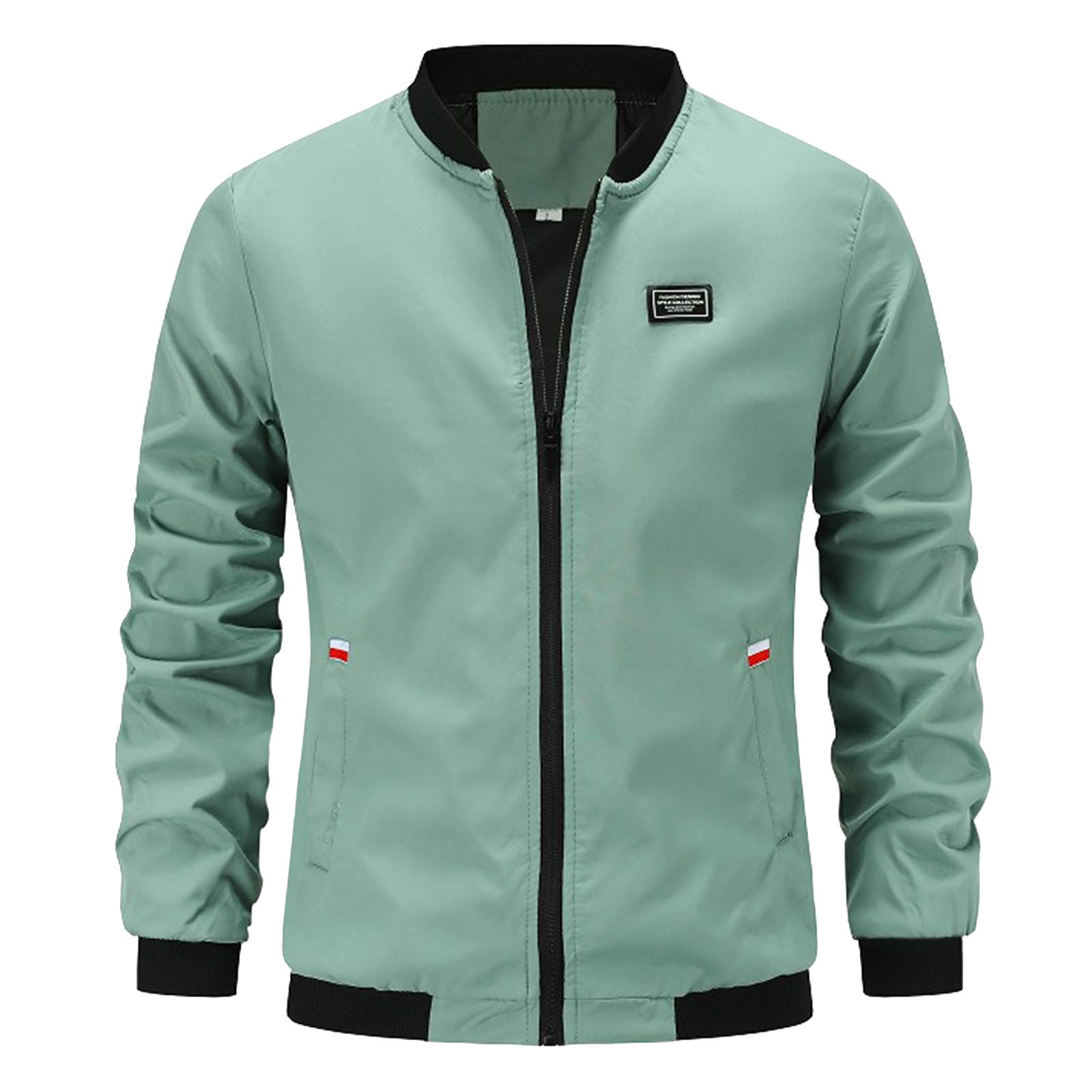 Mens Casual Solid Color Outdoor Lapel Pocket Trench Coat Jacket Big And