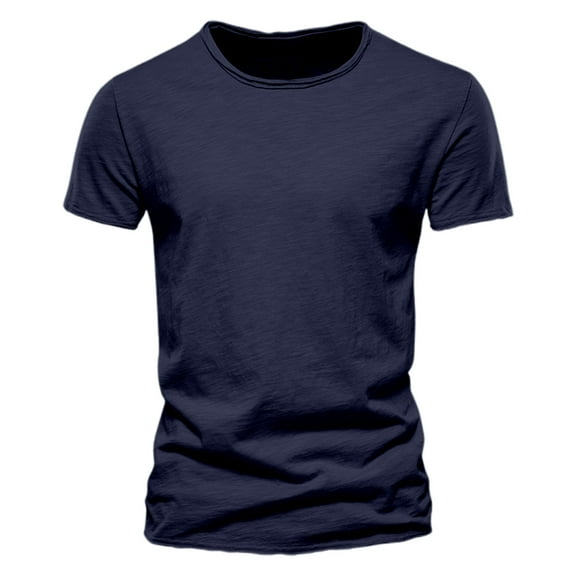 Mens Casual Solid Color Short Sleeve T-Shirt Comfortable Lightweight Crew Neck Top for Everyday Wear Mens Summer Lightweight Pullover Tee Shirts