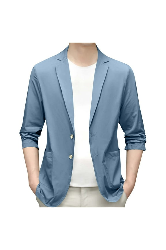 Mens Casual Sport Coat Qiggri Men's Casual Blazer Two Button Lightweight Slim Fit Sport Jacket