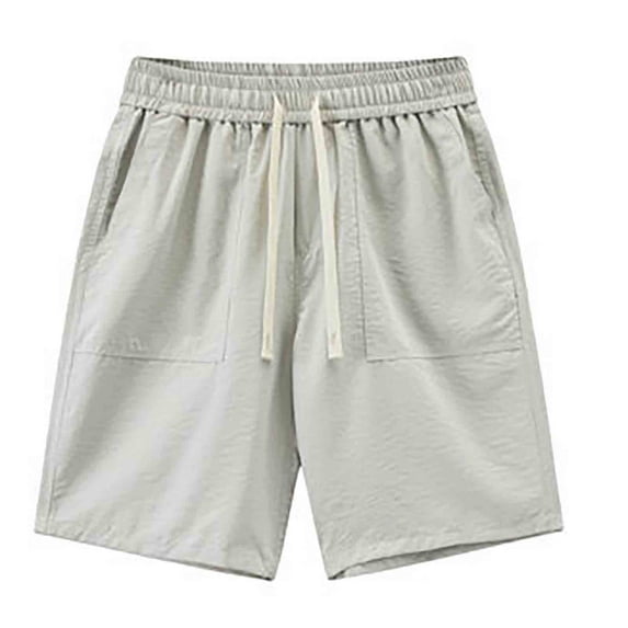 Mens Casual Sport Shorts Summer Elastic Waist Quick Dry Athletic Shorts Breathable Loose Drawstring Workout Gym Shorts with Pocket