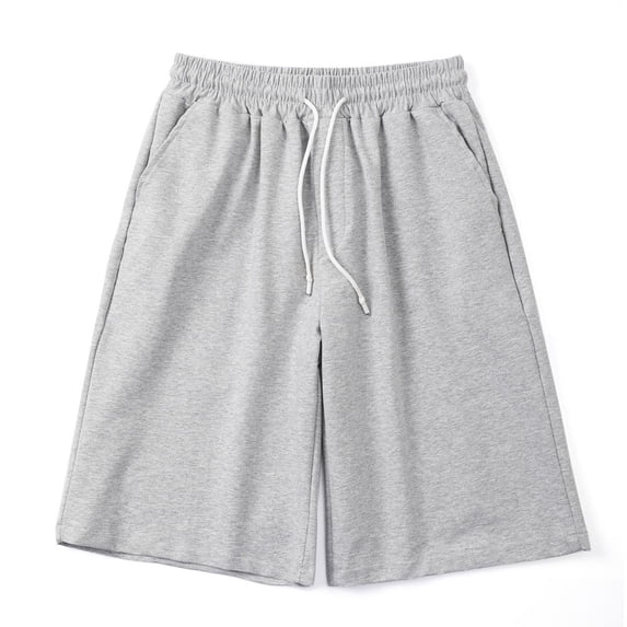 Mens Casual Straight Shorts Korean Oversized Solid Drawstring Baggy Sweatpants