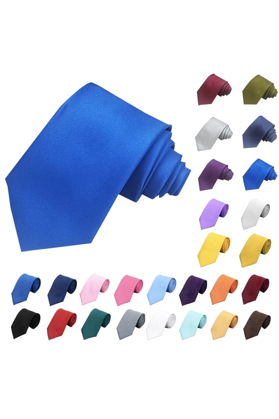 Mens Casual Style Tie Fashion Business 8cm Dress Shirt Solid Polyester Hand Tie Blue