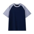 thumbnail image 1 of Mens Casual Summer Pullover Raglan Short Sleeve Color Block Shirt Vacation Holiday Tops Fathers Gift, 1 of 3