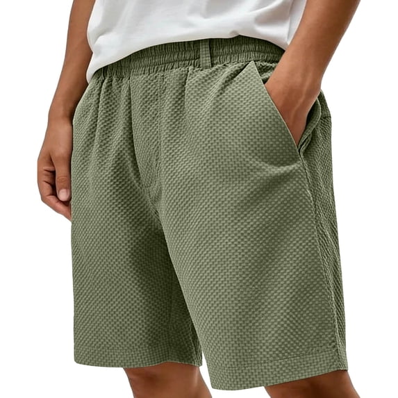 Mens Casual Sweat Shorts Drawstring Summer Beach Stretch Quilted Shorts Workout Running Big and Tall Size XS-3XL Army Green