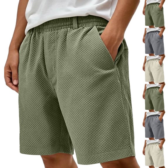 Mens Casual Sweat Shorts Drawstring Summer Beach Stretch Quilted Shorts Workout Running Big and Tall Size XS-3XL Gray