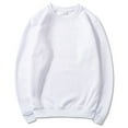 thumbnail image 1 of Mens Casual Sweatshirts Crew Neck Hoodless Long Sleeve Loose Solid Color Trendy Pullover Sweatshirt White M, 1 of 3
