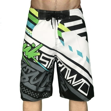 Mens Casual Swim Trunks Quick Dry Printed Summer Beach Shorts Mens Bañador Drawstring with Elastic Waist and Pockets