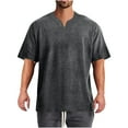 thumbnail image 1 of Mens Casual T-Shirts Summer Fashion V Neck Short Sleeve Loose Tops Comfort Athletic Workout Gym Tees Lounge Shirt, 1 of 7