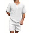 thumbnail image 1 of Mens Casual Tracksuit Set Shorts Outfits 2 Piece Sets White XXL, 1 of 7