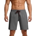 thumbnail image 1 of Mens Casual Walkshorts 9" Inseam Lightweight Summer Performance Training Short Pants Above Knee Elastic Waist Drawstring with Pockets, 1 of 7