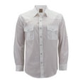 thumbnail image 1 of Mens Casual Western Pearl Snap Button Down Long Sleeve Cowboy Dress Shirt (White, M), 1 of 3