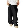 thumbnail image 1 of Mens Casual Wide Leg Dress Pants Beach Summer Baggy Long Pant Elastic Waist Lightweight Solid Business Trousers, 1 of 6