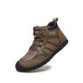 thumbnail image 1 of Mens Casual Work Boots Lightweight Slip Resistant Breathable Walking Driving Boots Vintage High Top Flat Shoes Yellow 11.5 US, 1 of 7