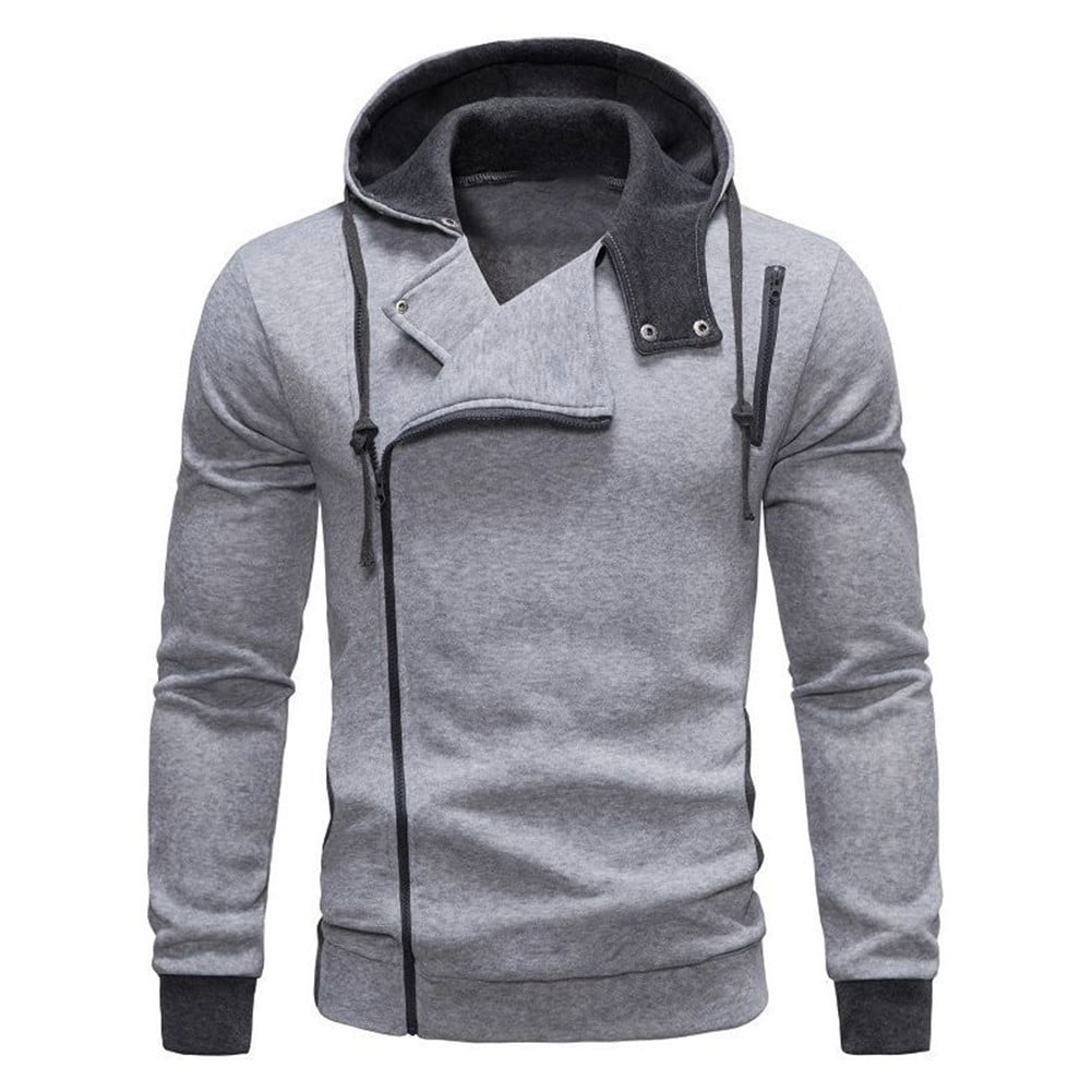 Mens Casual Zip Up Hoodie Jacket Full Zip Hooded Fleece Sweatshirt