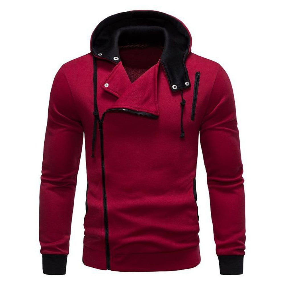 Mens Casual Zip Up Hoodie Jacket Full Zip Hooded Fleece Sweatshirt