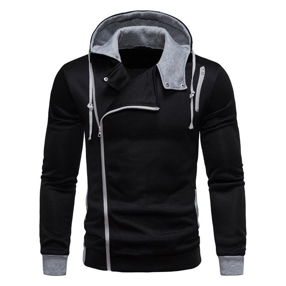 Mens Casual Zip Up Hoodie Jacket Full Zip Hooded Fleece Sweatshirt
