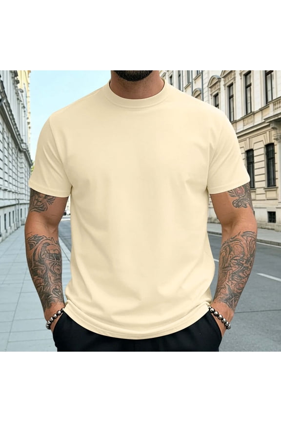 Mens Casul Shirts Crewneck Short Sleeve Quick Dry True Classic Tees Men Solid Color Athletic T Shirts,Sizes S-3XL