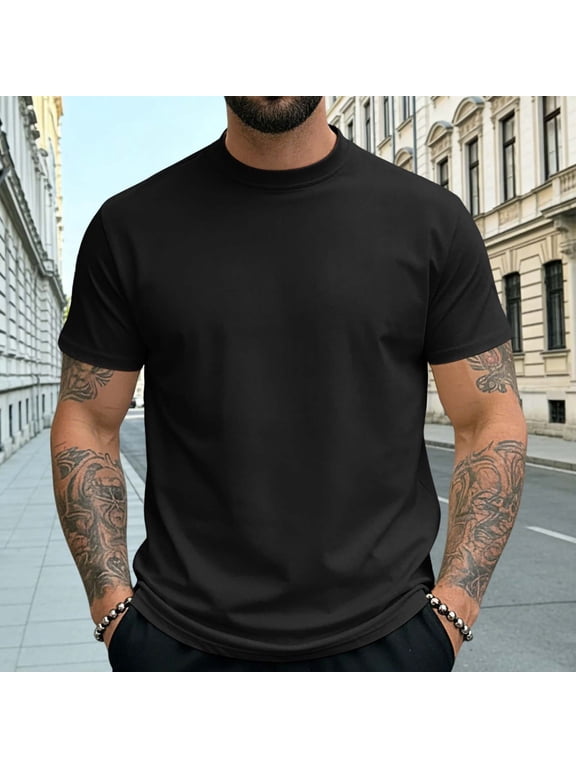 Mens Casul Shirts Crewneck Short Sleeve Quick Dry True Classic Tees Men Solid Color Athletic T Shirts,Sizes S-3XL