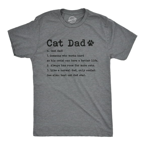 Mens Cat Dad Definition T Shirt Funny Father's Day Pet Kitty Animal Lover Graphic Tee Graphic Tees