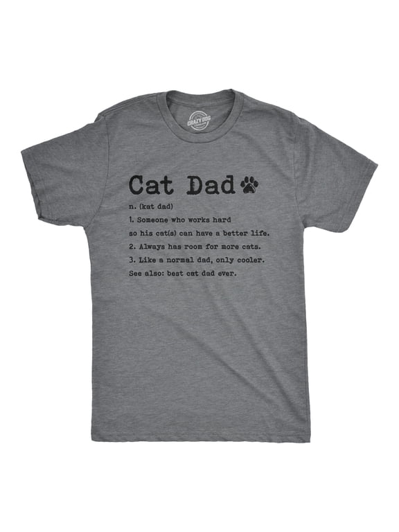 Mens Cat Dad Definition T Shirt Funny Father's Day Pet Kitty Animal Lover Graphic Tee Graphic Tees