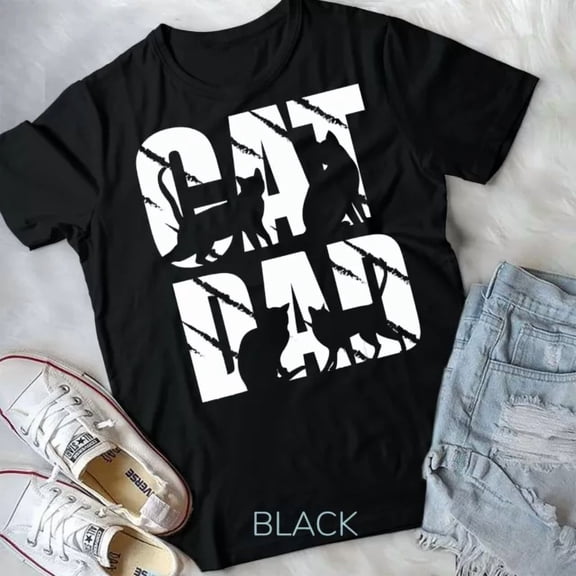 Mens Cat Dad Design Cat Lover And Cat Dad T-Shirt Unisex T-Shirt
