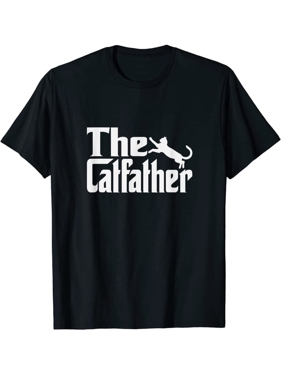 Mens Cat Father Kitty Dad Fathers Day Meow Feline T-Shirt