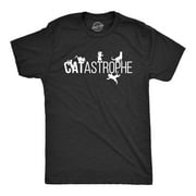 Mens Catastrophe T Shirt Funny Sarcastic Cat Kitten Joke Graphic Tee For Guys Graphic Tees
