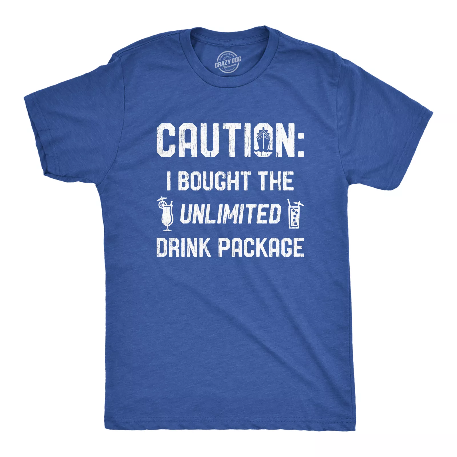 Mens Caution I Bought The Unlimited Drink Package Tshirt Funny Cruise